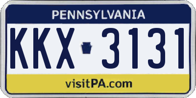 PA license plate KKX3131