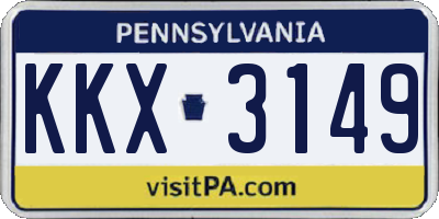 PA license plate KKX3149