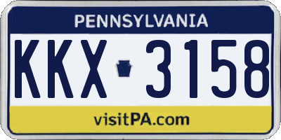PA license plate KKX3158
