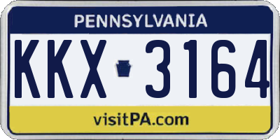 PA license plate KKX3164
