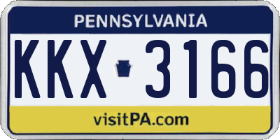 PA license plate KKX3166