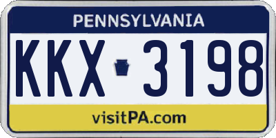 PA license plate KKX3198