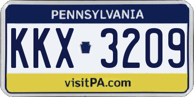 PA license plate KKX3209