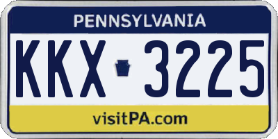 PA license plate KKX3225