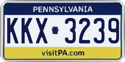 PA license plate KKX3239