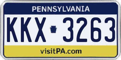 PA license plate KKX3263