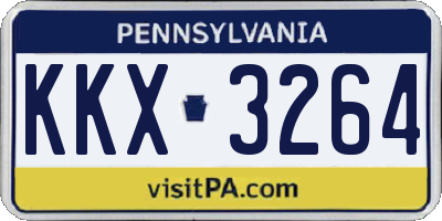 PA license plate KKX3264