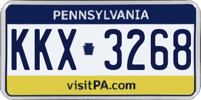 PA license plate KKX3268