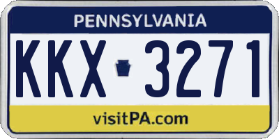 PA license plate KKX3271