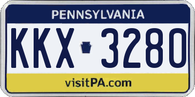 PA license plate KKX3280