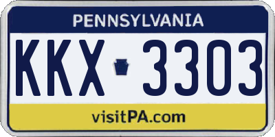 PA license plate KKX3303