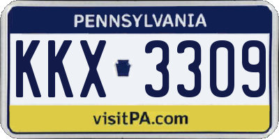 PA license plate KKX3309