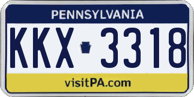 PA license plate KKX3318
