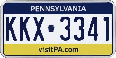 PA license plate KKX3341