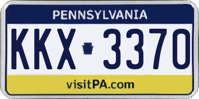 PA license plate KKX3370