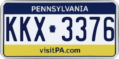 PA license plate KKX3376