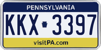 PA license plate KKX3397