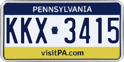 PA license plate KKX3415