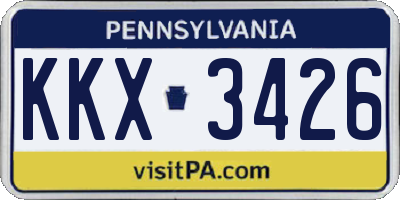 PA license plate KKX3426