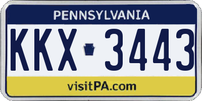 PA license plate KKX3443