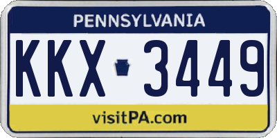 PA license plate KKX3449