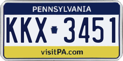 PA license plate KKX3451