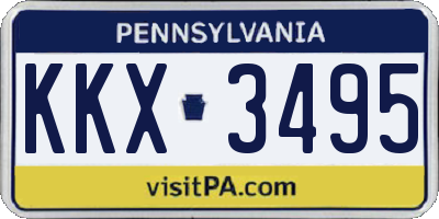 PA license plate KKX3495