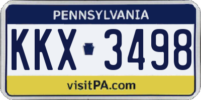 PA license plate KKX3498