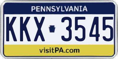 PA license plate KKX3545