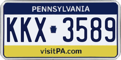 PA license plate KKX3589