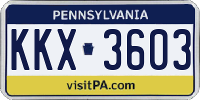 PA license plate KKX3603
