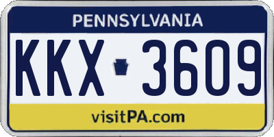 PA license plate KKX3609