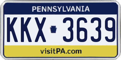 PA license plate KKX3639