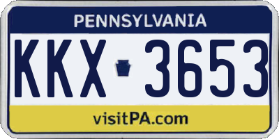 PA license plate KKX3653