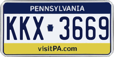 PA license plate KKX3669