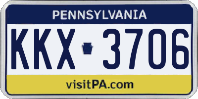 PA license plate KKX3706