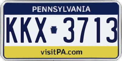 PA license plate KKX3713