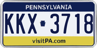 PA license plate KKX3718