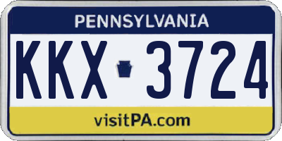 PA license plate KKX3724