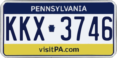 PA license plate KKX3746
