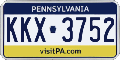PA license plate KKX3752