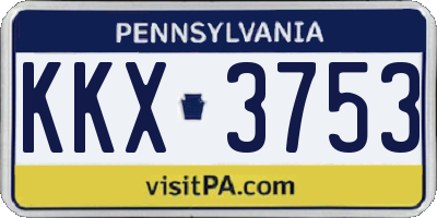 PA license plate KKX3753