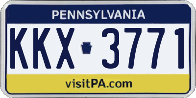PA license plate KKX3771