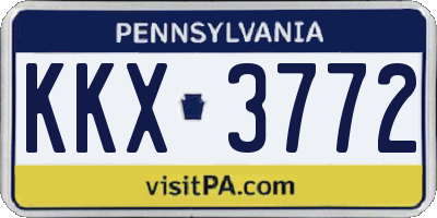 PA license plate KKX3772