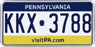 PA license plate KKX3788