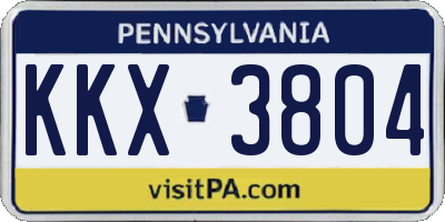 PA license plate KKX3804