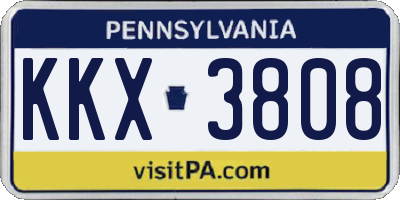 PA license plate KKX3808