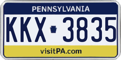PA license plate KKX3835