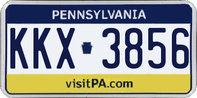 PA license plate KKX3856