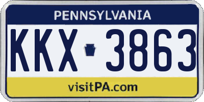 PA license plate KKX3863
